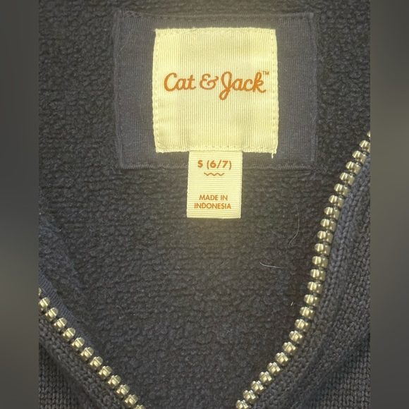 Cat & Jack Blue/Black Full Zip Hooded Jacket Size S (6/7) - Picture 3 of 3